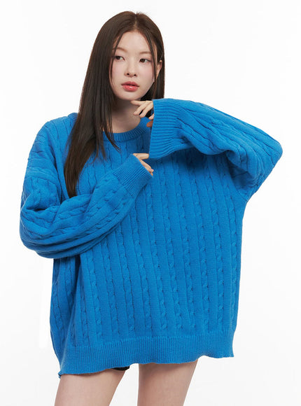 Cable Knit Oversized Sweater IF505