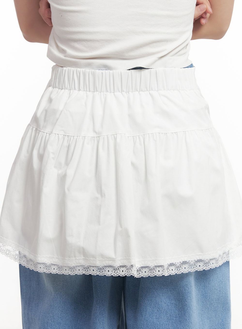 Shirred Lace Mini Skirt CM531