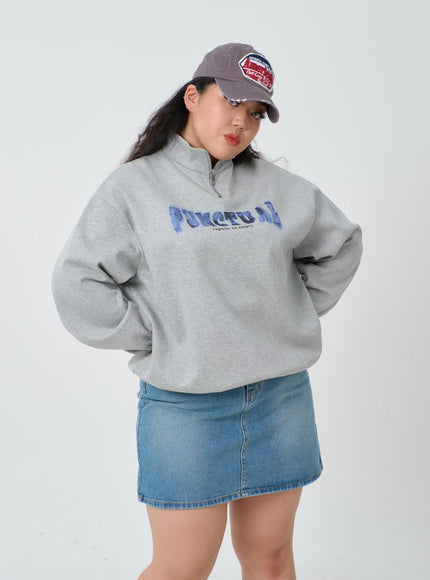 Plus Light Washed Mini Denim Skirt ID27