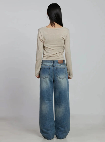 casual-wrap-v-neck-top-set-im520
