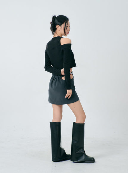 Cut Out Side Mini Skirt BD23
