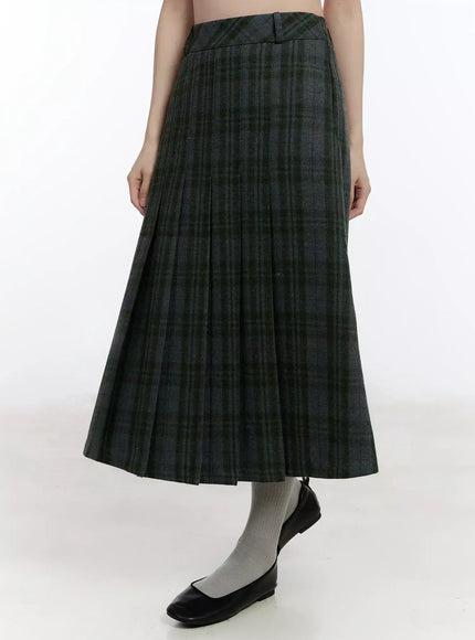 Plaid A-Line Midi Skirt ID526