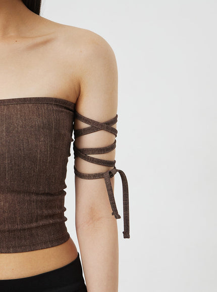 Lace-Up Detail Tube Top BF323