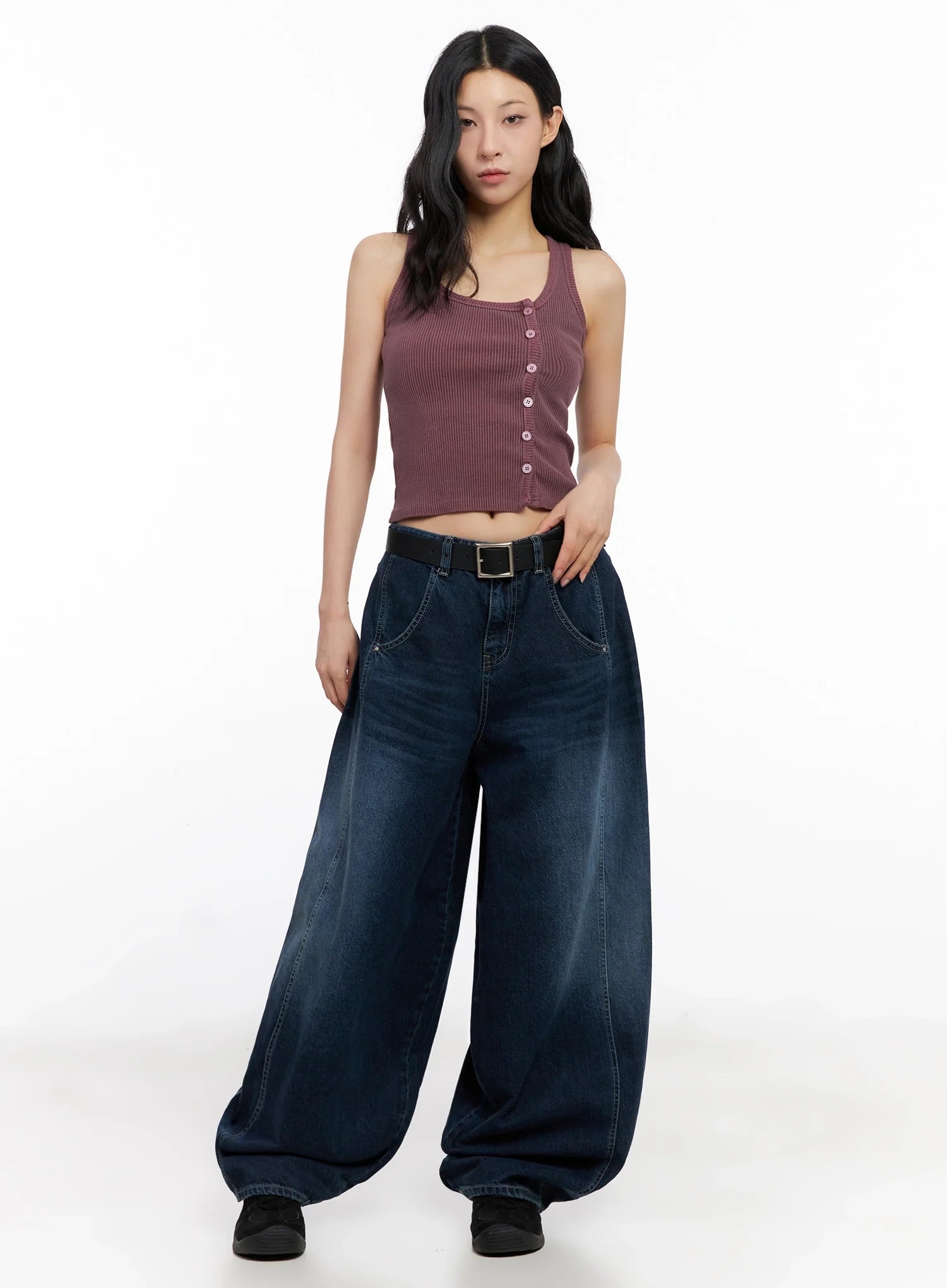 Sohee Angel Wing Print Wide-Leg Jeans IG508