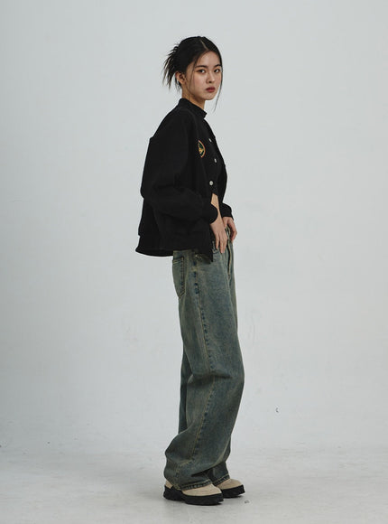 Vintage Washing Wide Leg Jeans CD06