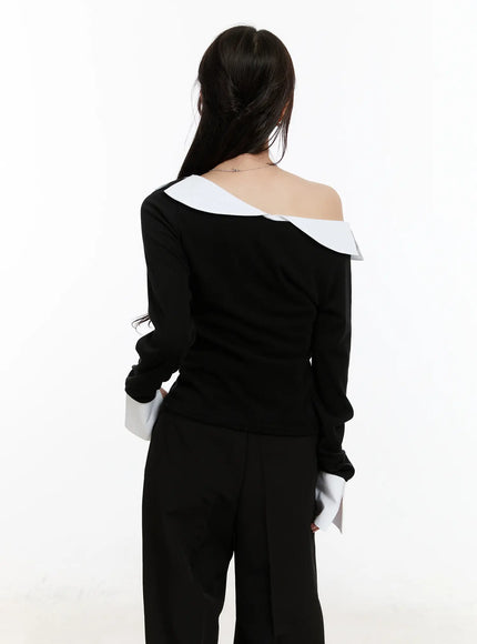 off-shoulder-contrast-long-sleeve-top-cm510