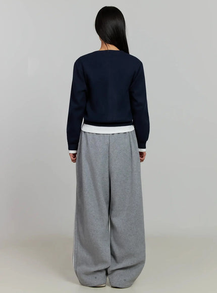 Round Neck Knit Cardigan IJ505