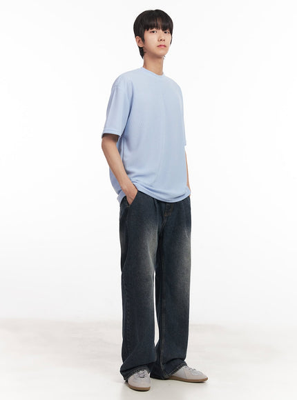 Men's Pintuck Washed Jeans IA511