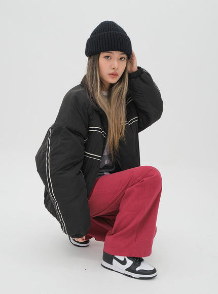 Puffer Jacket with Line Detail