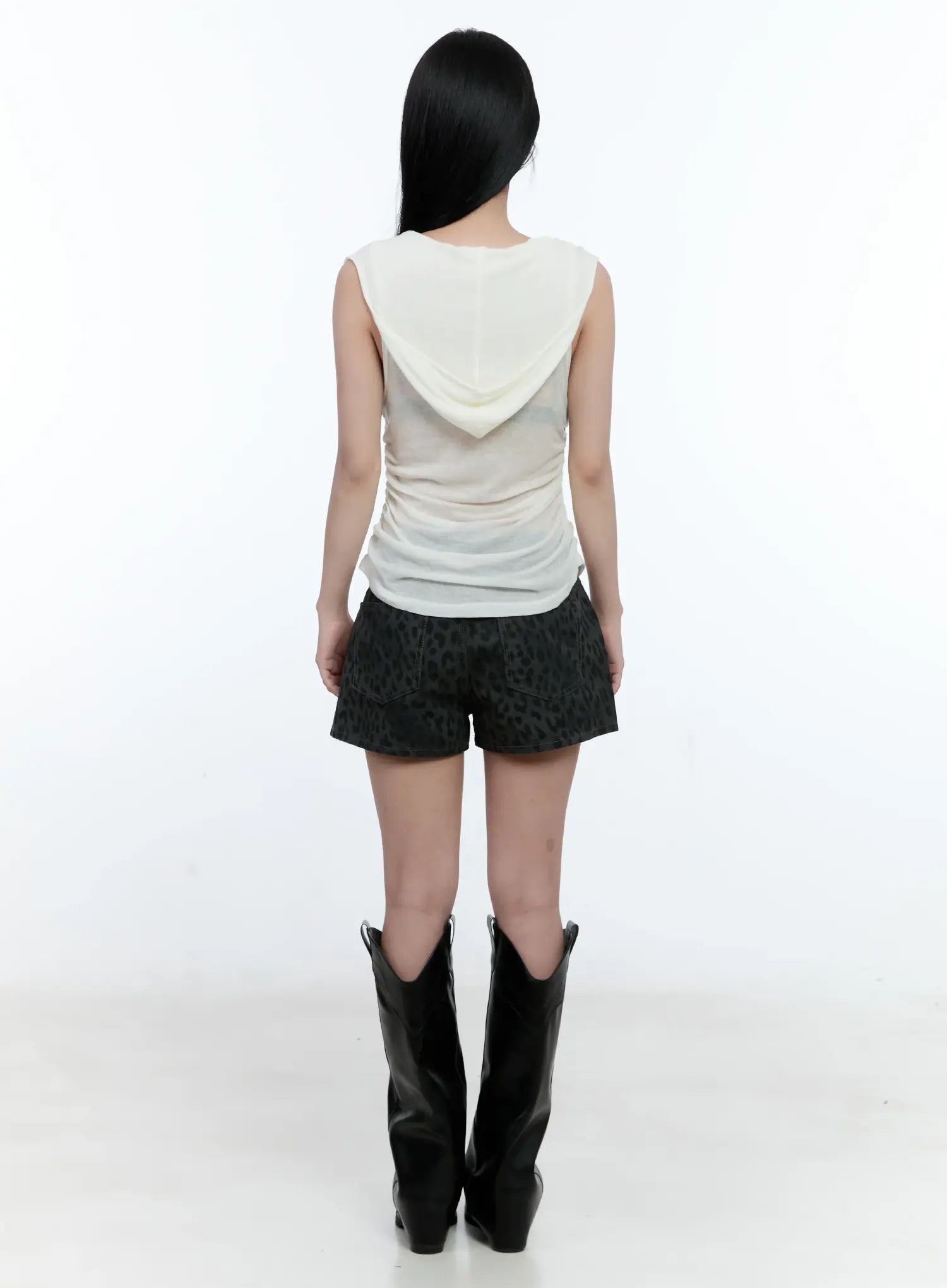 Sheer Hooded Sleeveless Top CG501