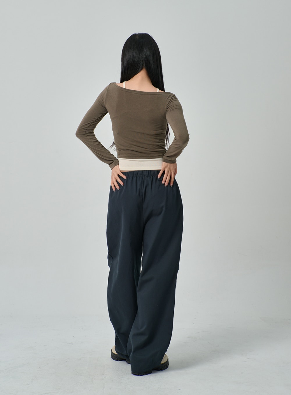 Drawstring Wide Track Pants IF314