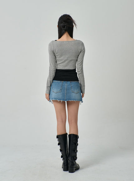 Scoop Neck Cropped Top IF315