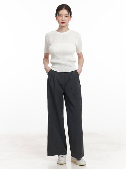 Essential Ribbed Knit Top IY513