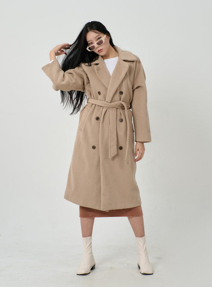 Waist Tie Oversized Button Coat ID23