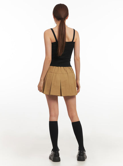 High-Waisted Pleated Mini Skirt  IM513