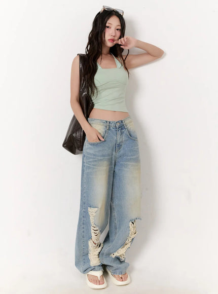 Naeun Distressed Baggy Jeans CL531