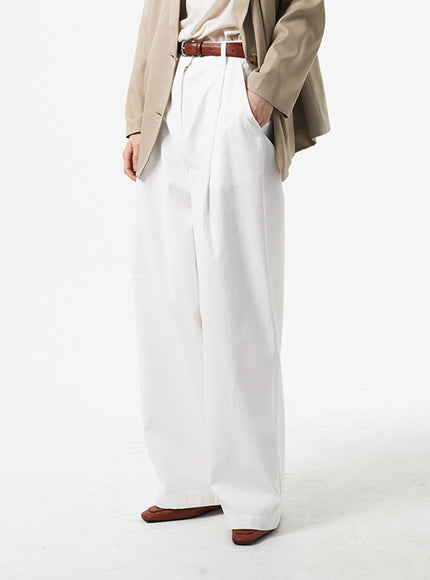 Baggy Cotton Tailored Pants IA325