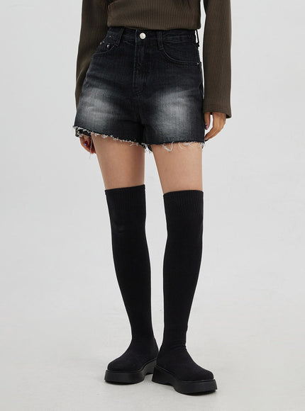 Side Button Detail Knit Hoodie CJ318