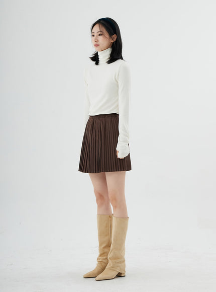 Pleated Bending Mini Skirt ON09