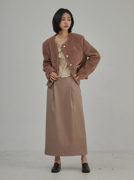 Ribbon Detail Button Cropped Blouse OJ304