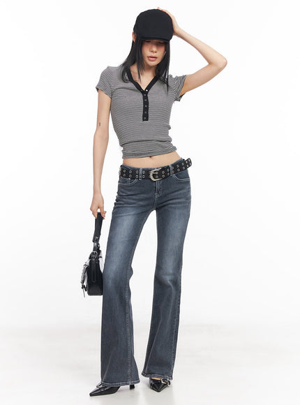 striped-buttoned-v-neck-crop-tee-cy528