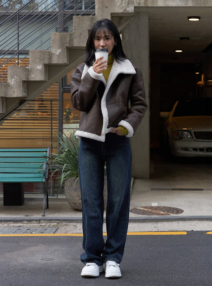 blue-washed-straight-jeans-od313 / Dark blue