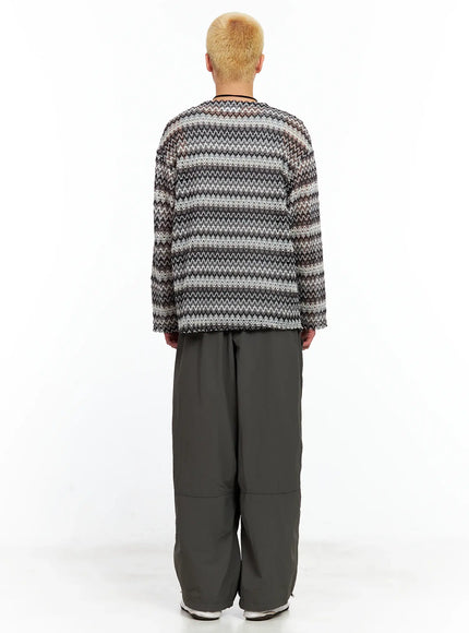 Men's Seam Detail Balloon-Fit Drawstring Pants IL511