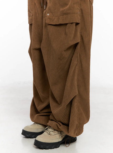 Corduroy Wide-Leg Cargo Pants CN512