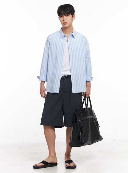 mens-wide-fit-nylon-pintuck-shorts-iy522