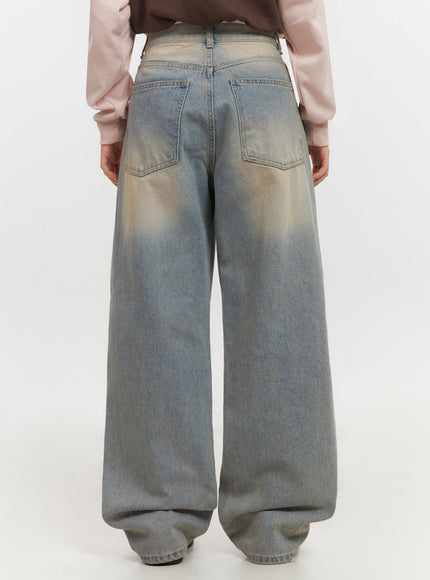 Kyla Washed Wide-Leg Baggy Jeans IF511