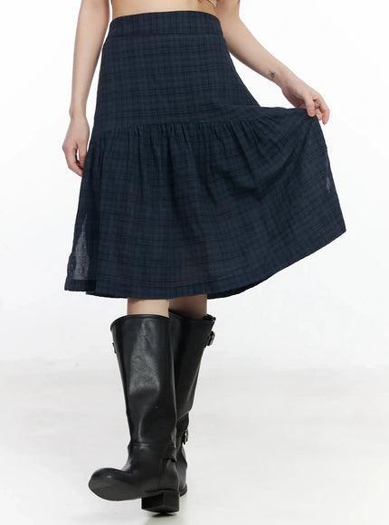 plaid-split-midi-skirt-f516