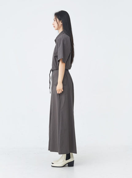 Drawstring Cropped Shirt UU1407
