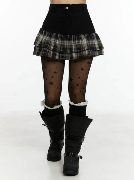 plaid-tiered-mini-skirt-id525