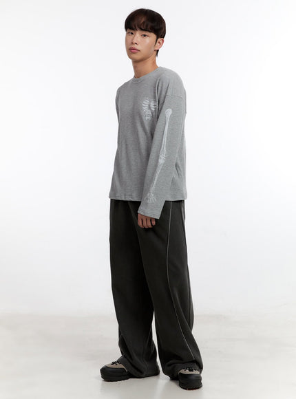 Men's Skeleton Graphic Long Sleeve Top IA504