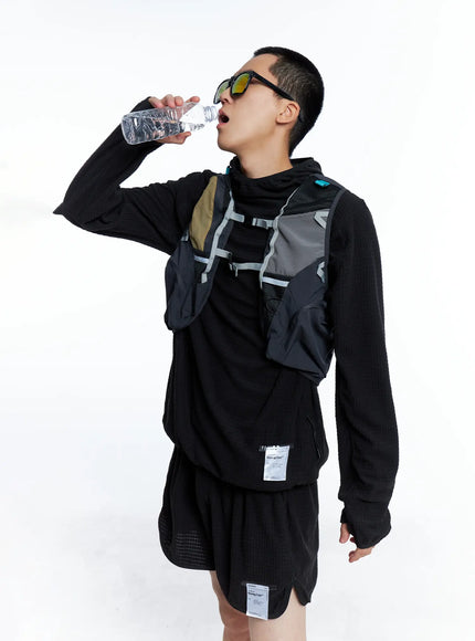 Men's Logo Detail Long Sleeve Hoodie IS502