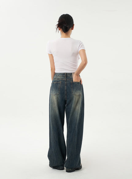 Dark Wash Baggy Jeans CA326