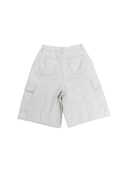 Solid-Color Cargo Shorts CM514