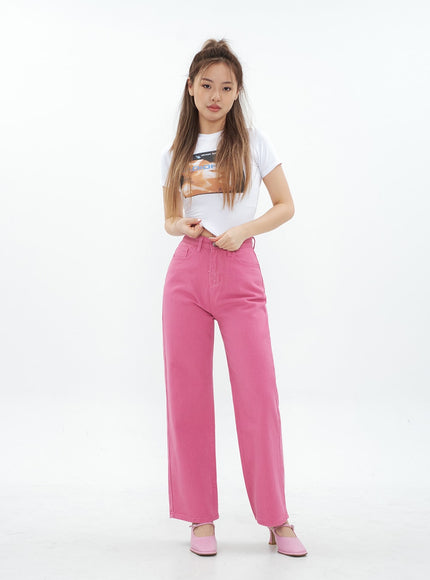 Pink Color Wide Leg Cotton Pants CM18