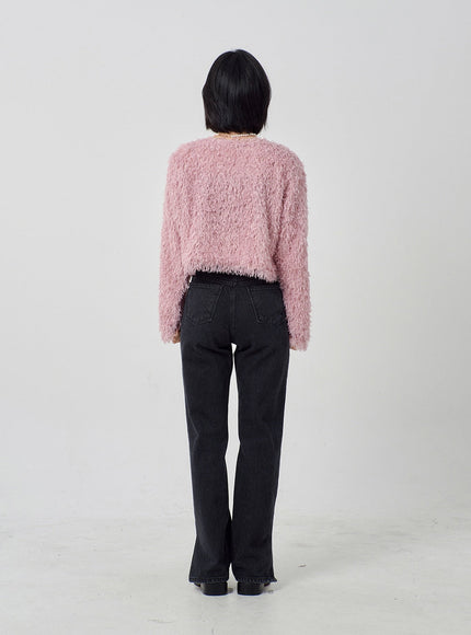 Faux Fur Button Cardigan OD26