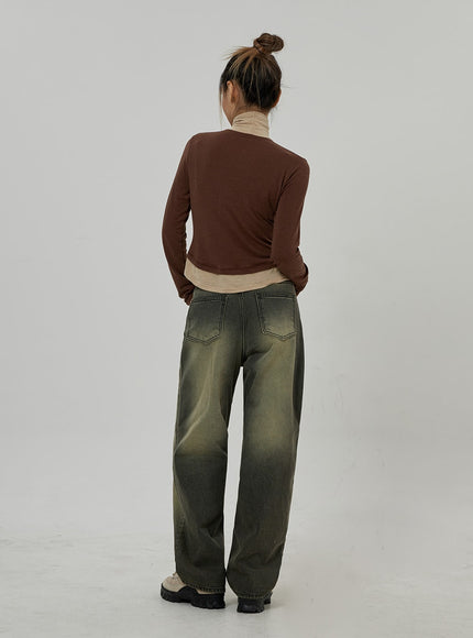 Vintage Washing Wide Leg Jeans CD26