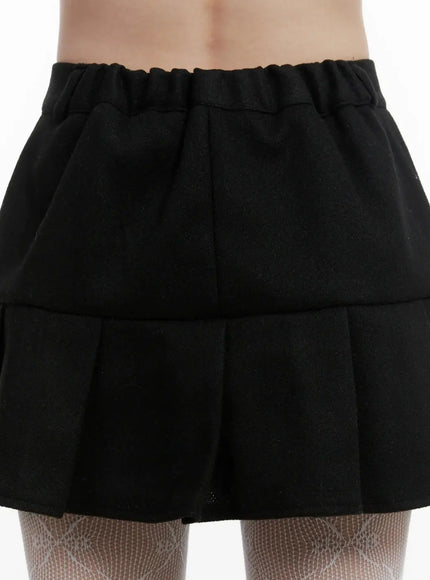 Fleece Pleated Mini Skirt IJ516