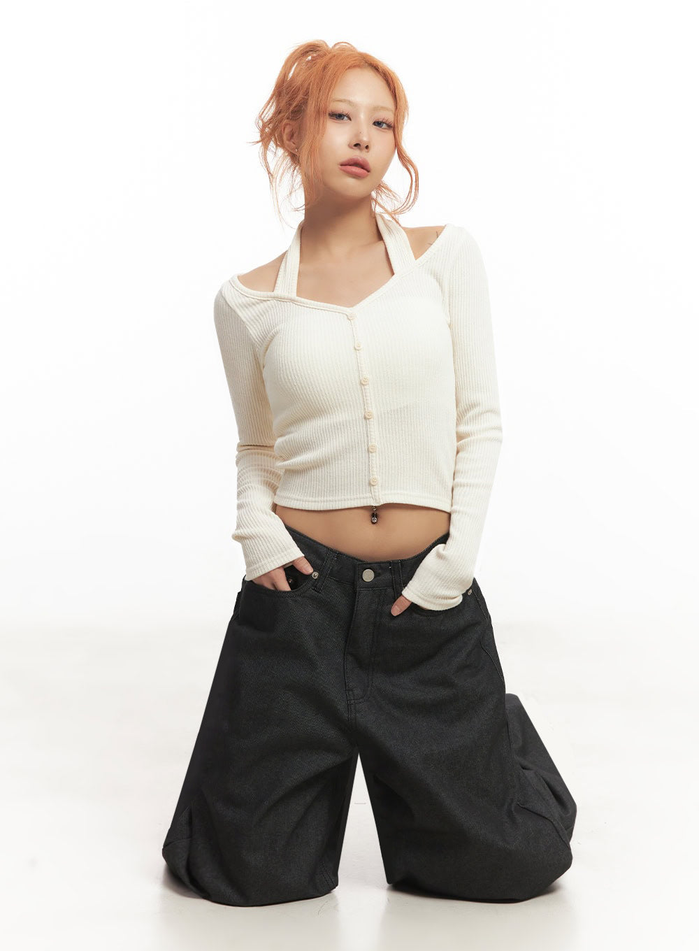 Kassandra Wide-Leg Baggy Jeans IA515