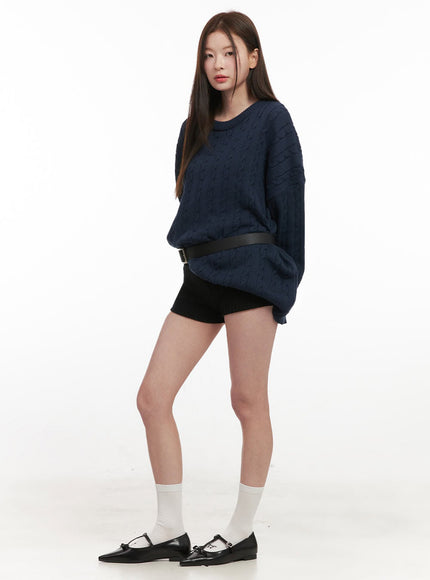 Cable Knit Oversized Sweater IF505