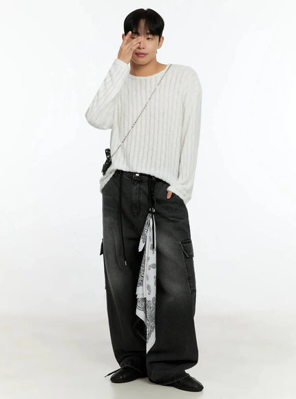 Men's Simple Ribbed Long Sleeve Tee IN525