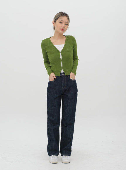 Cropped Cardigan with Front Hook F3