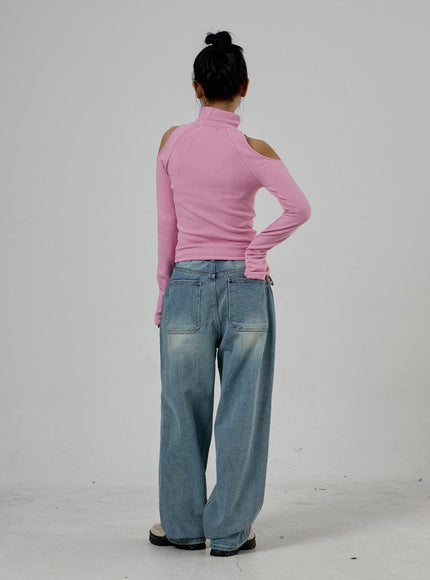 Light Wash Baggy Jeans Unisex CD26