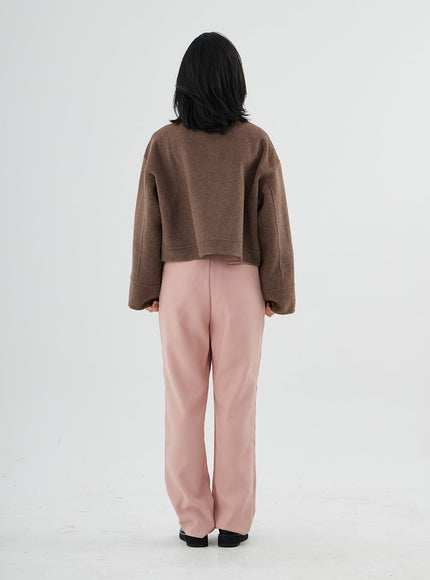 Hidden Button Short Coat ON07