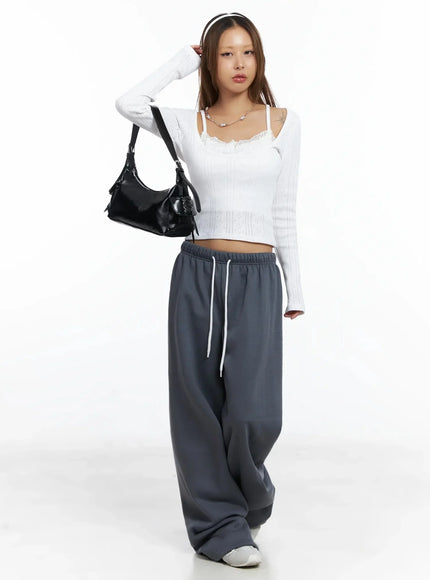 Thermal Wide-Leg Sweatpants IN528