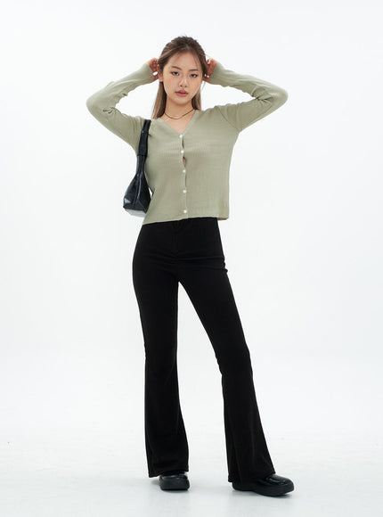 Boot-cut Shirring Banded Pants CM29