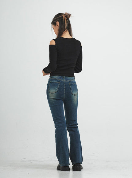 Livia Open Shoulder Long Sleeve Top CS15